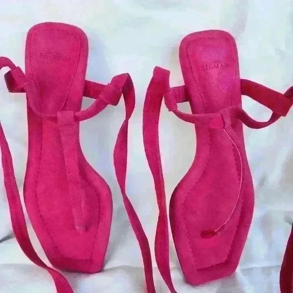 Alexandre Birman Hot Pink Seude Sandals Designer Shoes US 6.5 - Picture 3 of 6